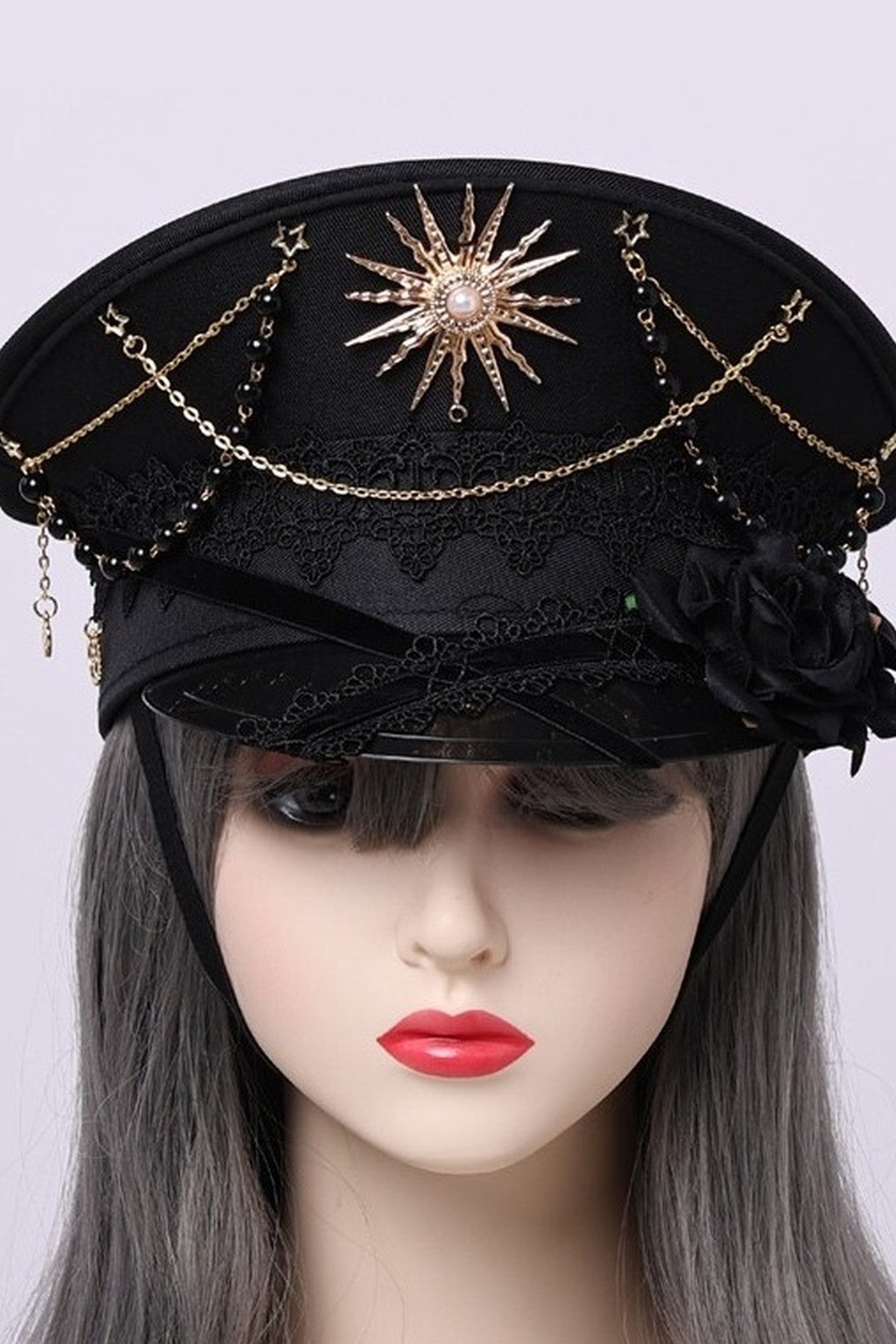 Steampunk Lolita Rose Chain Sun Hat
