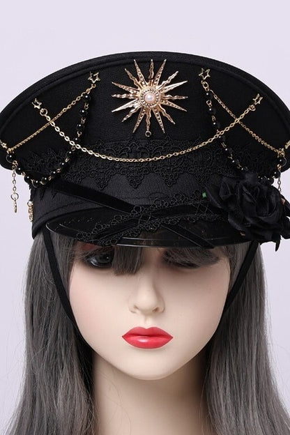 Steampunk Lolita Rose Chain Sun Hat