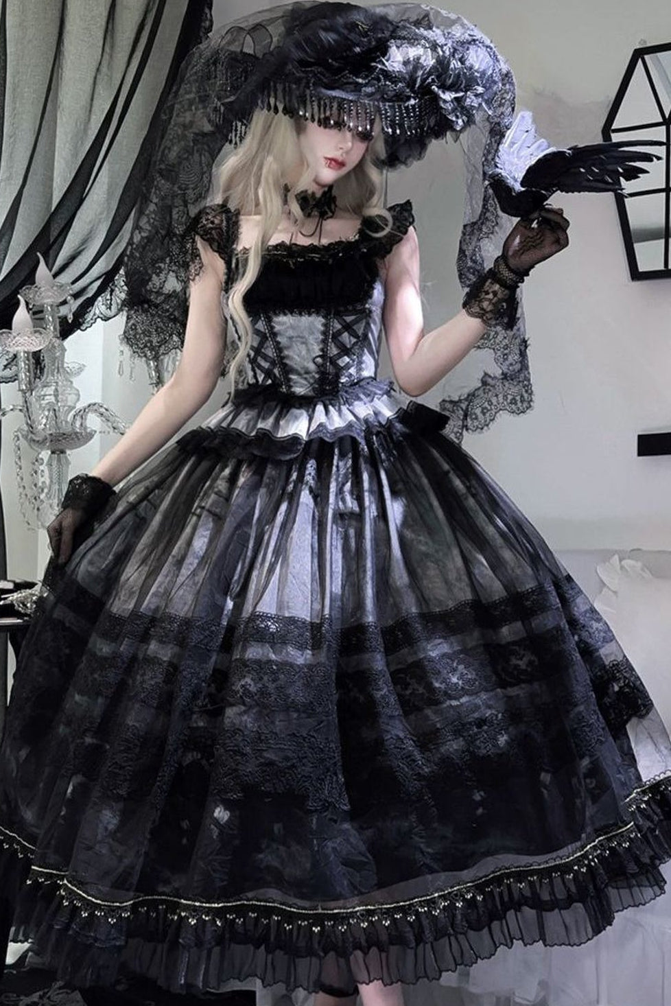 Misty Grape Garden Lolita Cami and Skirt Set-Up