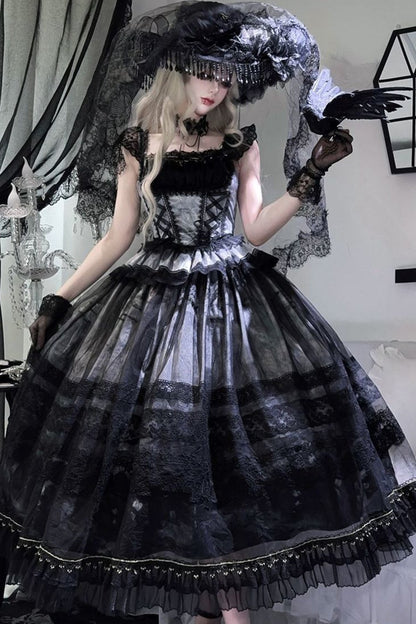 Misty Grape Garden Lolita Cami and Skirt Set-Up