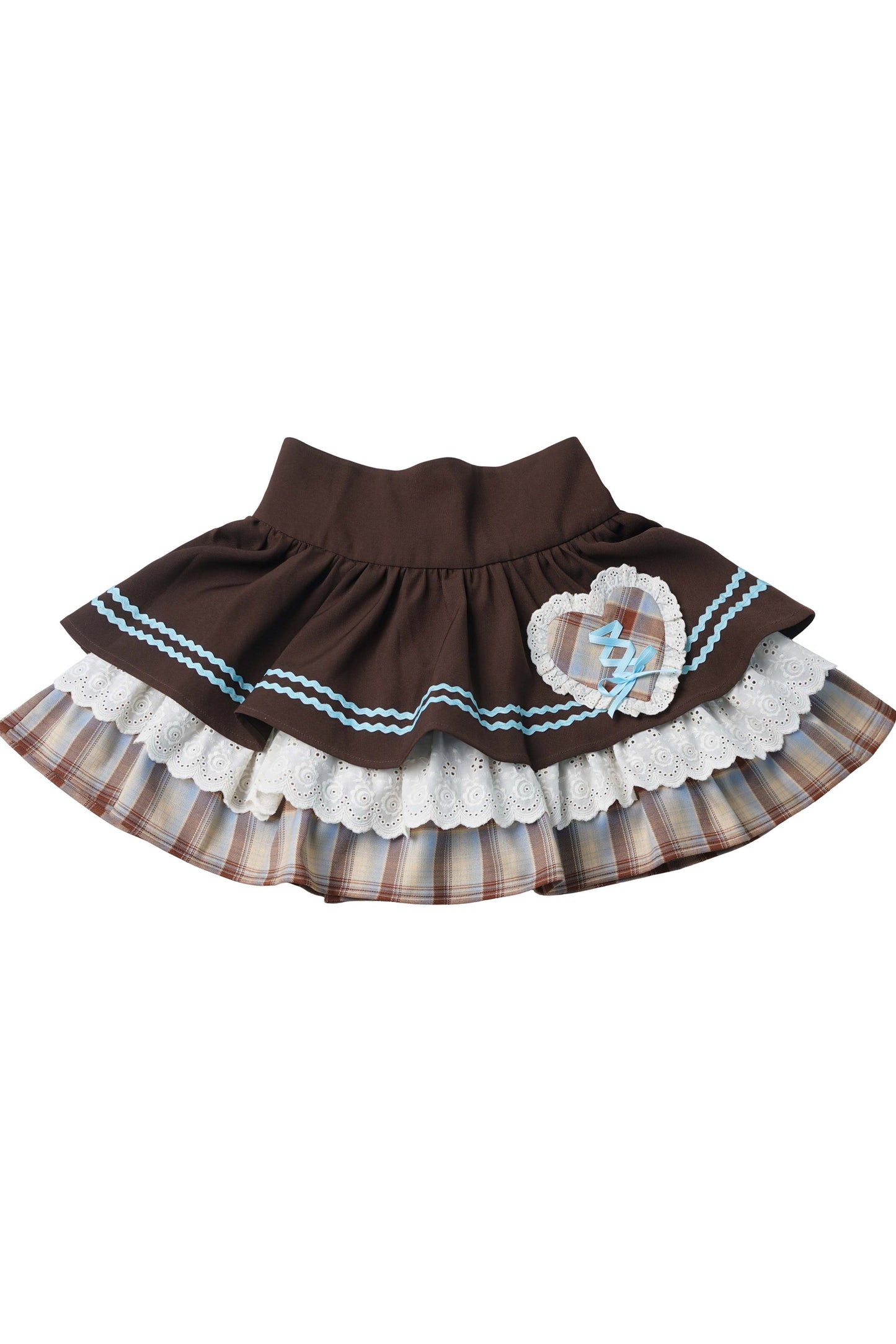 Heart Lace Shirt And Cake Skirt Set-Up
