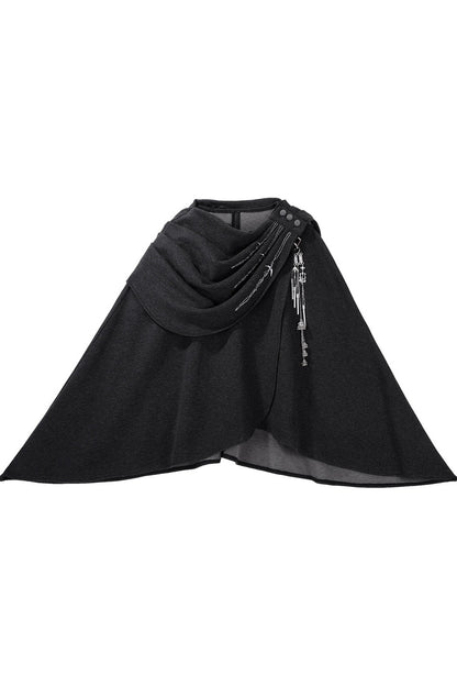 Ensemble jupe et cape en laine de style chinois