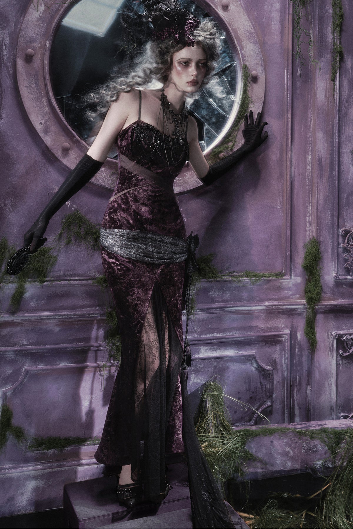 Robe sirène gothique en velours
