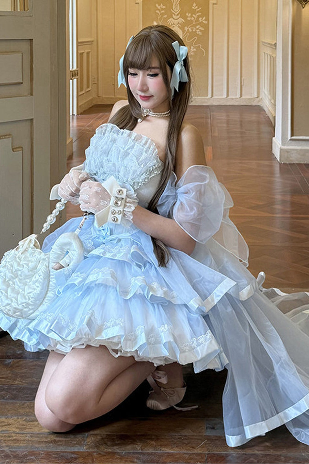 シンデレラブループリンセスロリータドレス