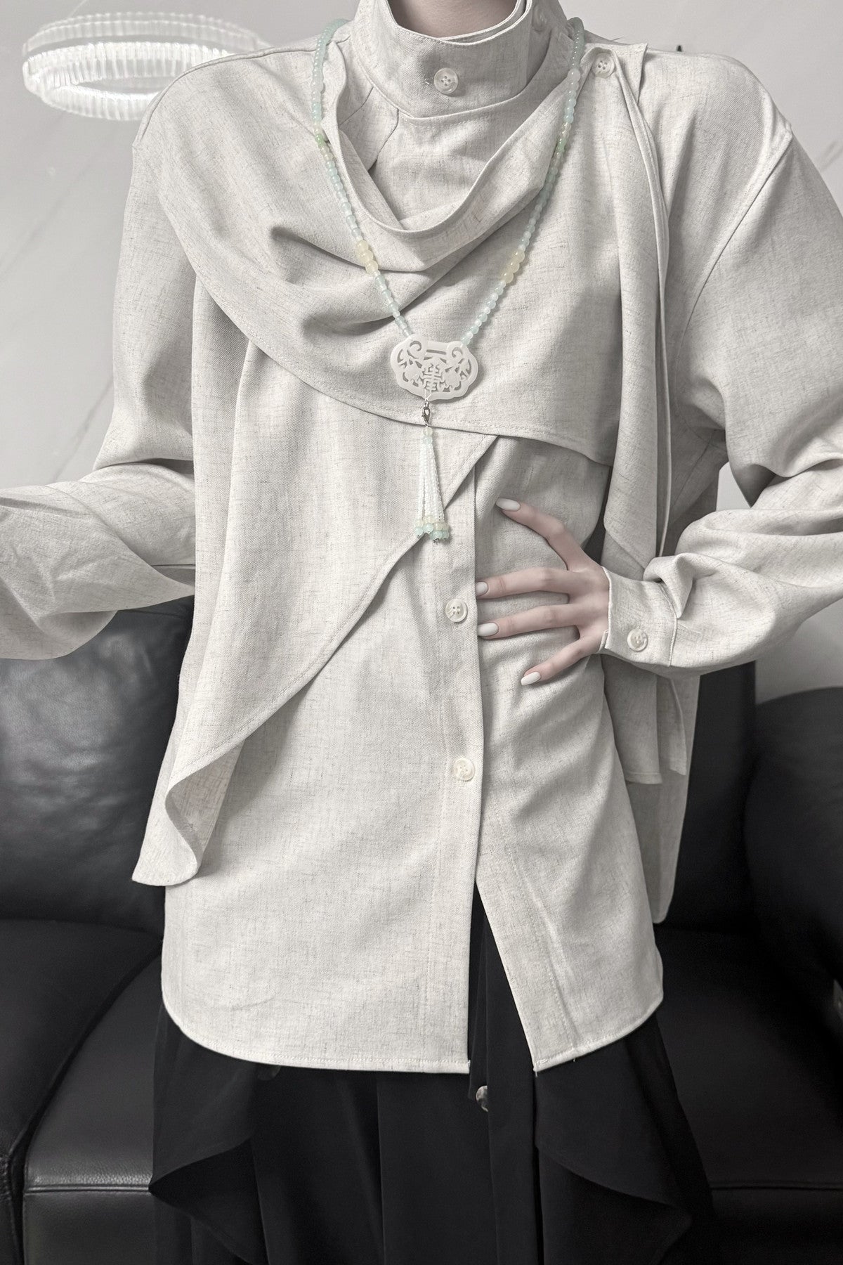Irregular Spliced Design Shirt