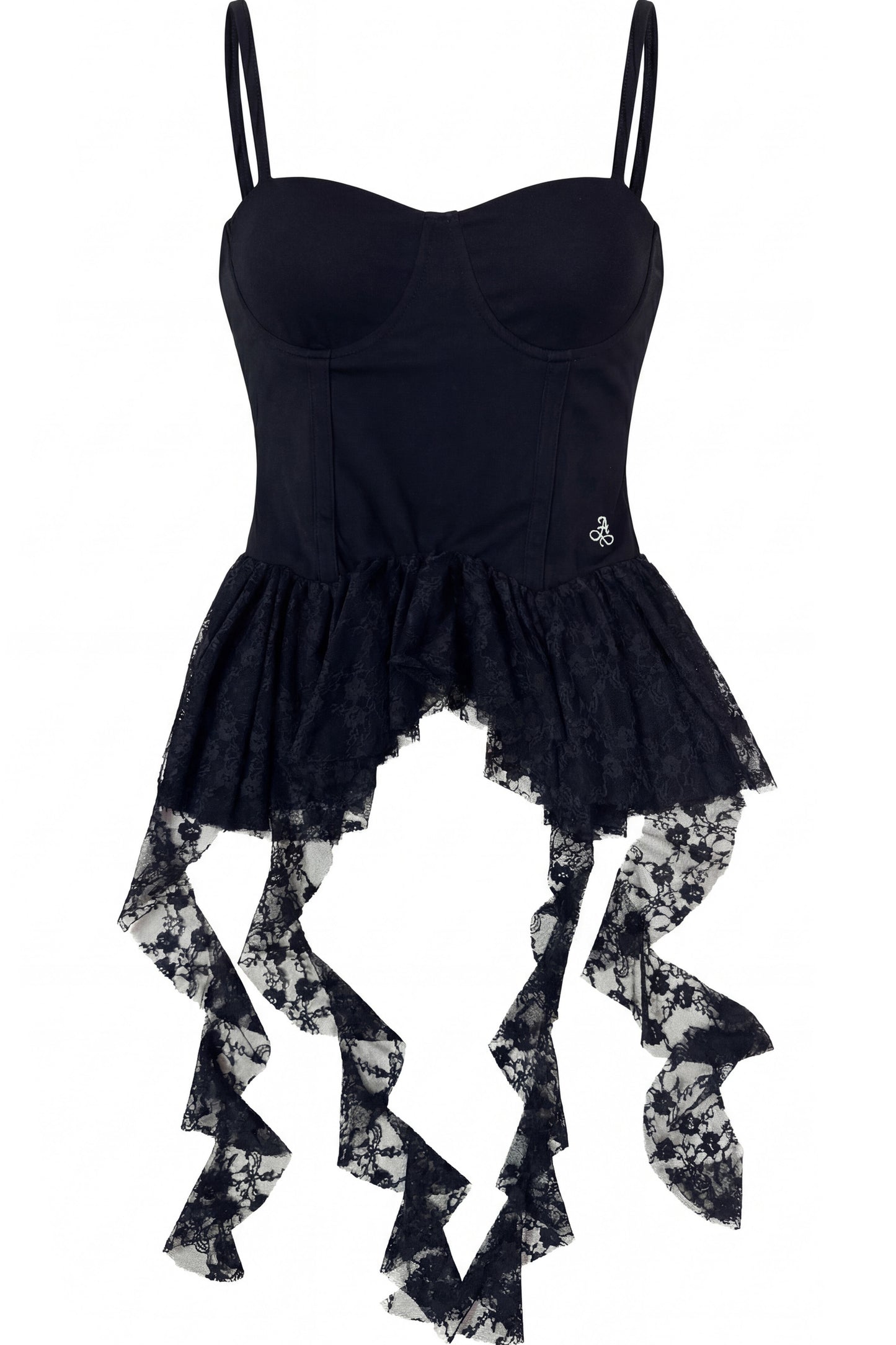 Schwarzes Spitzen-Tube-Top-Kleid mit freiem Rücken und Bindeband