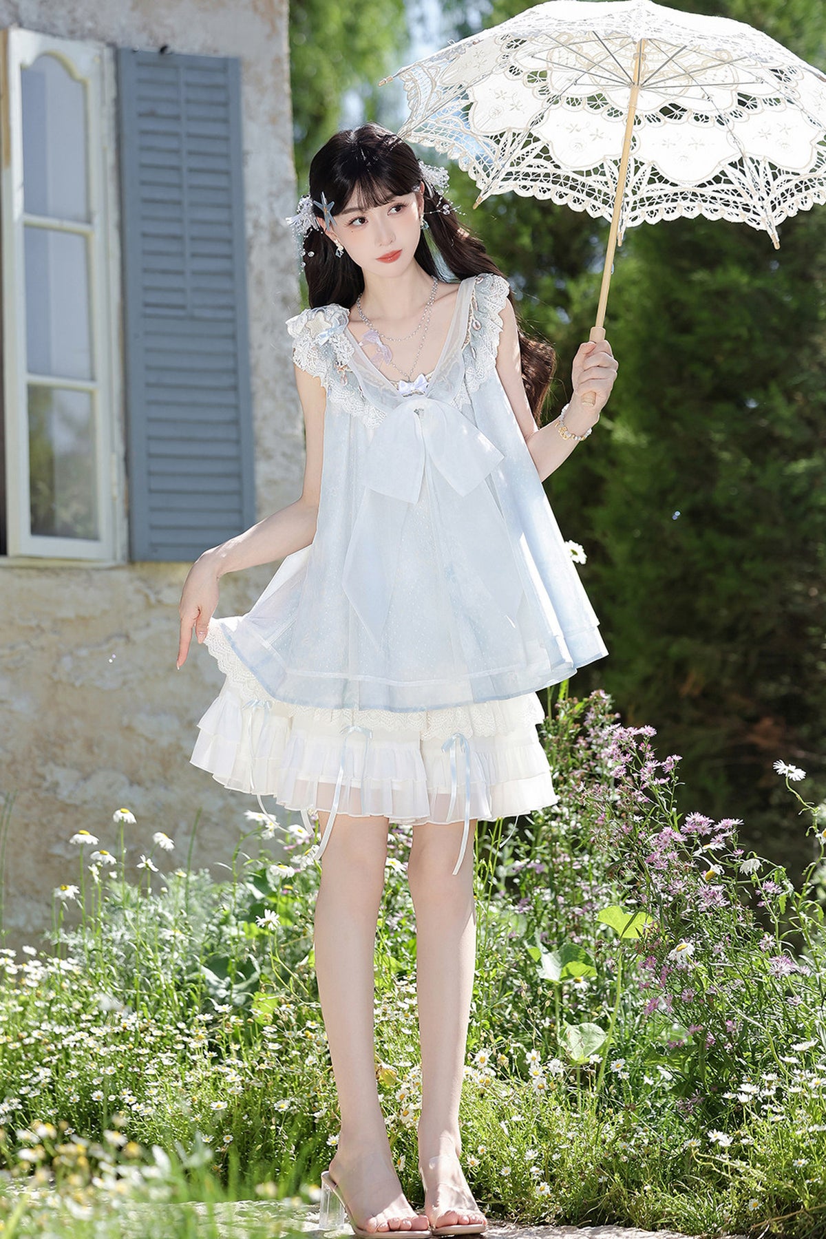 Aqua Coastal Han Element Top and Skirt Set