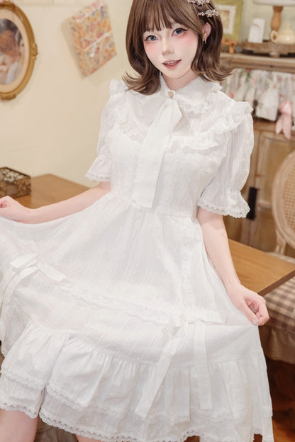 White Lace Lolita Dress