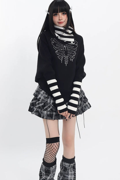 Dark Striped Turtleneck Knitwear