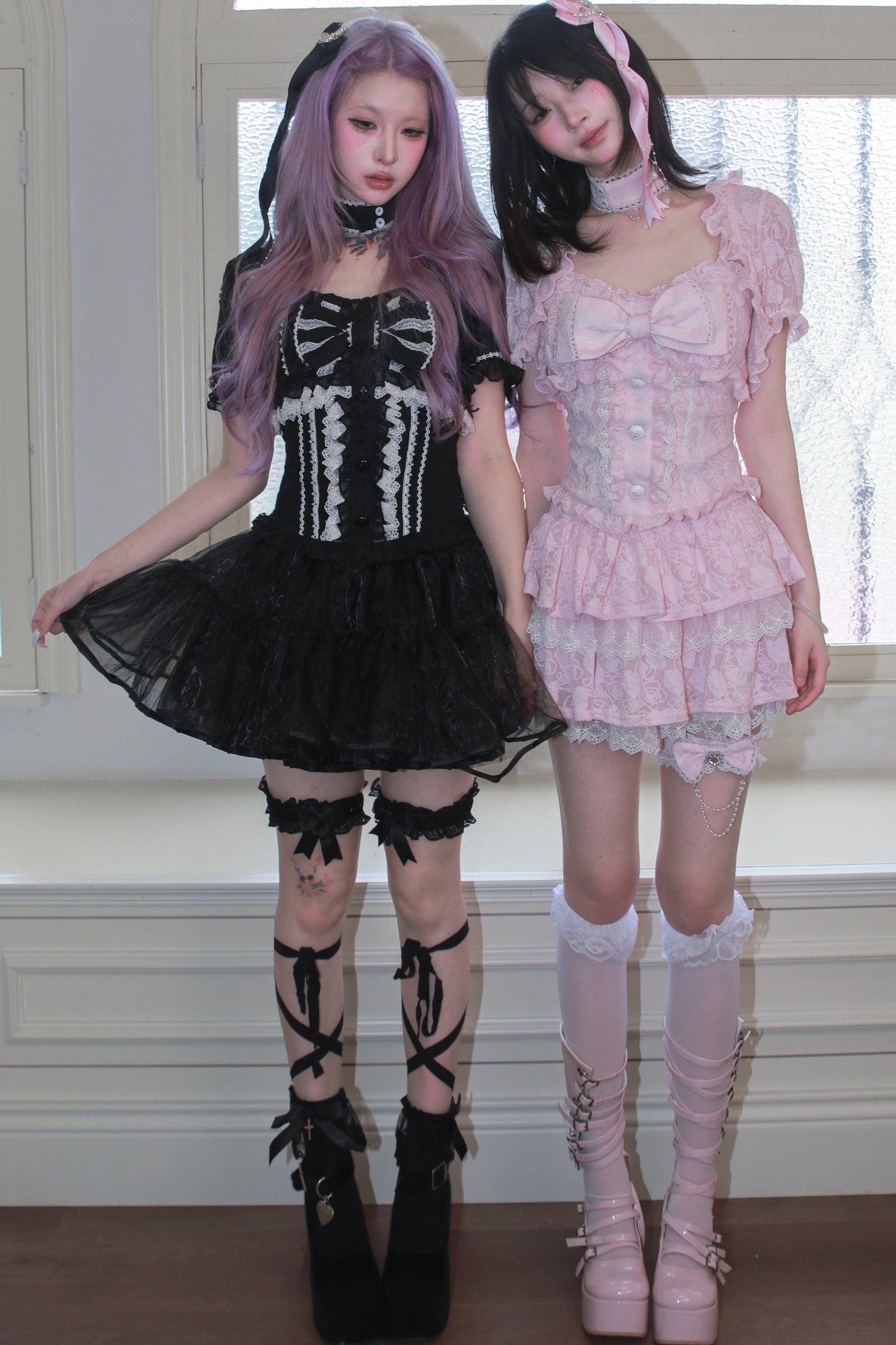 Gothic-Prinzessinnen-Rüschenkleid-Set