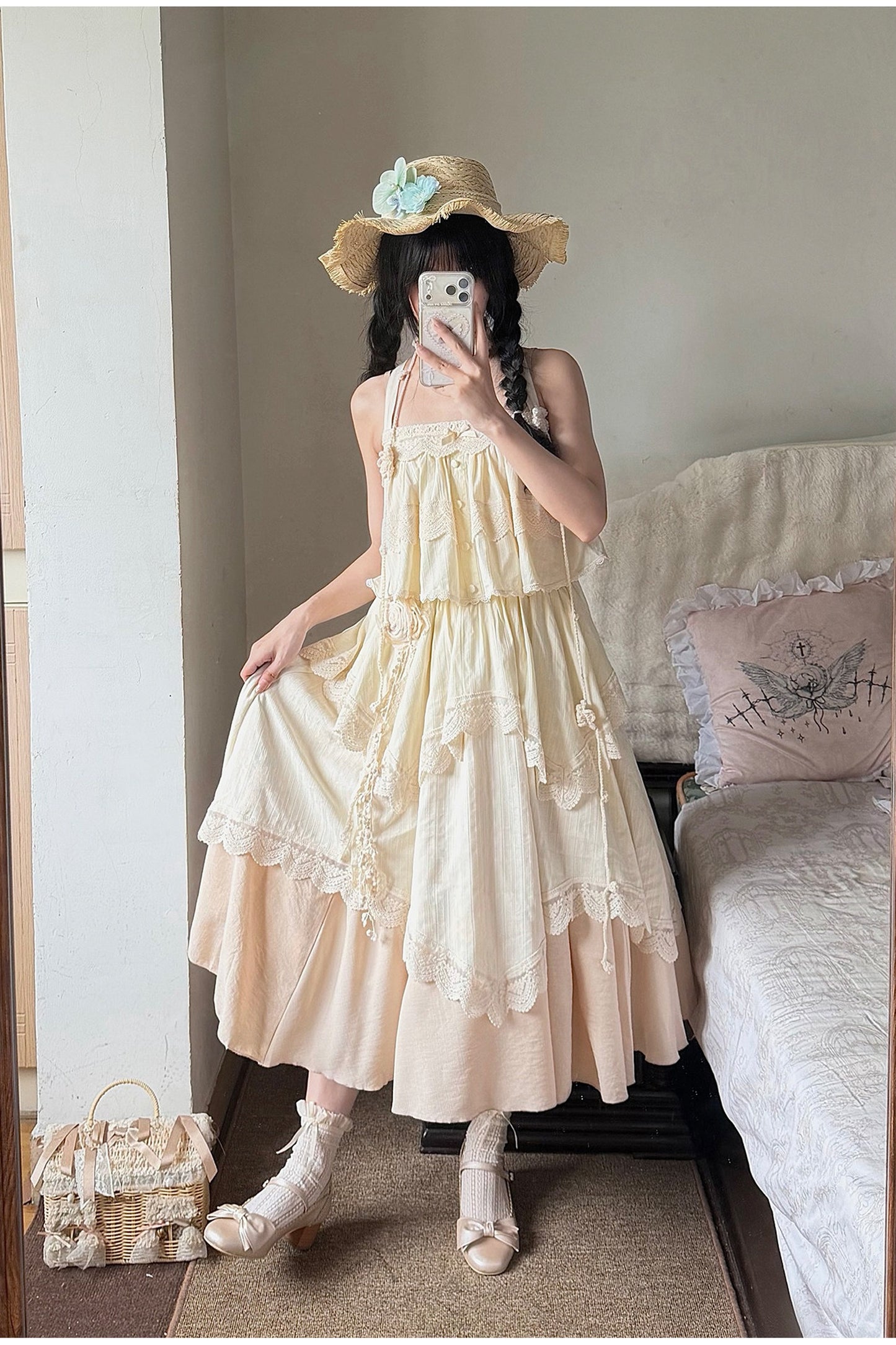 Twin Camisole And Irregular Hem Skirt Set-Up