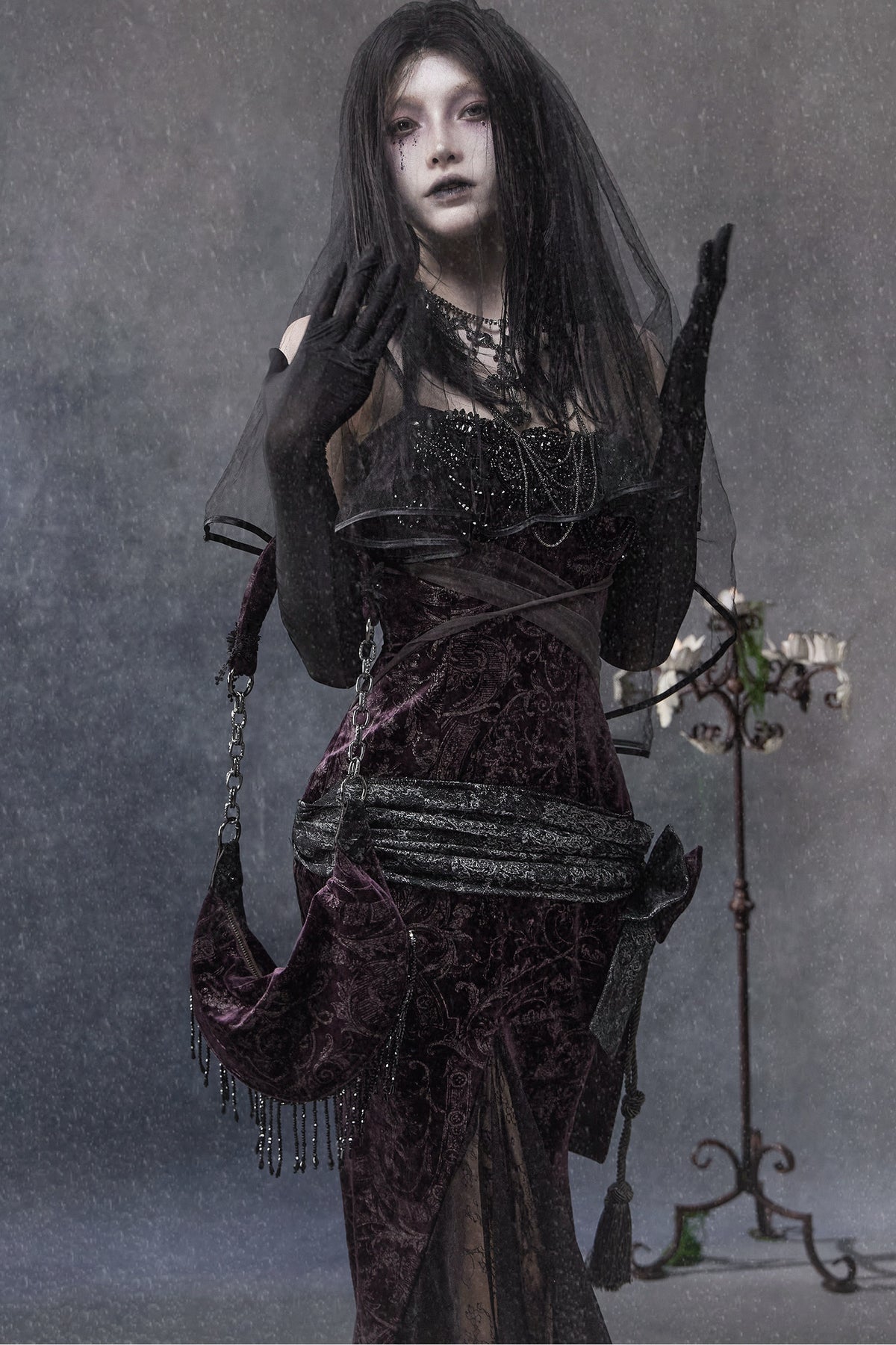 Robe sirène gothique en velours