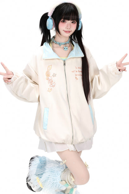 Reversible Cat Polka Dot Suede Jacket