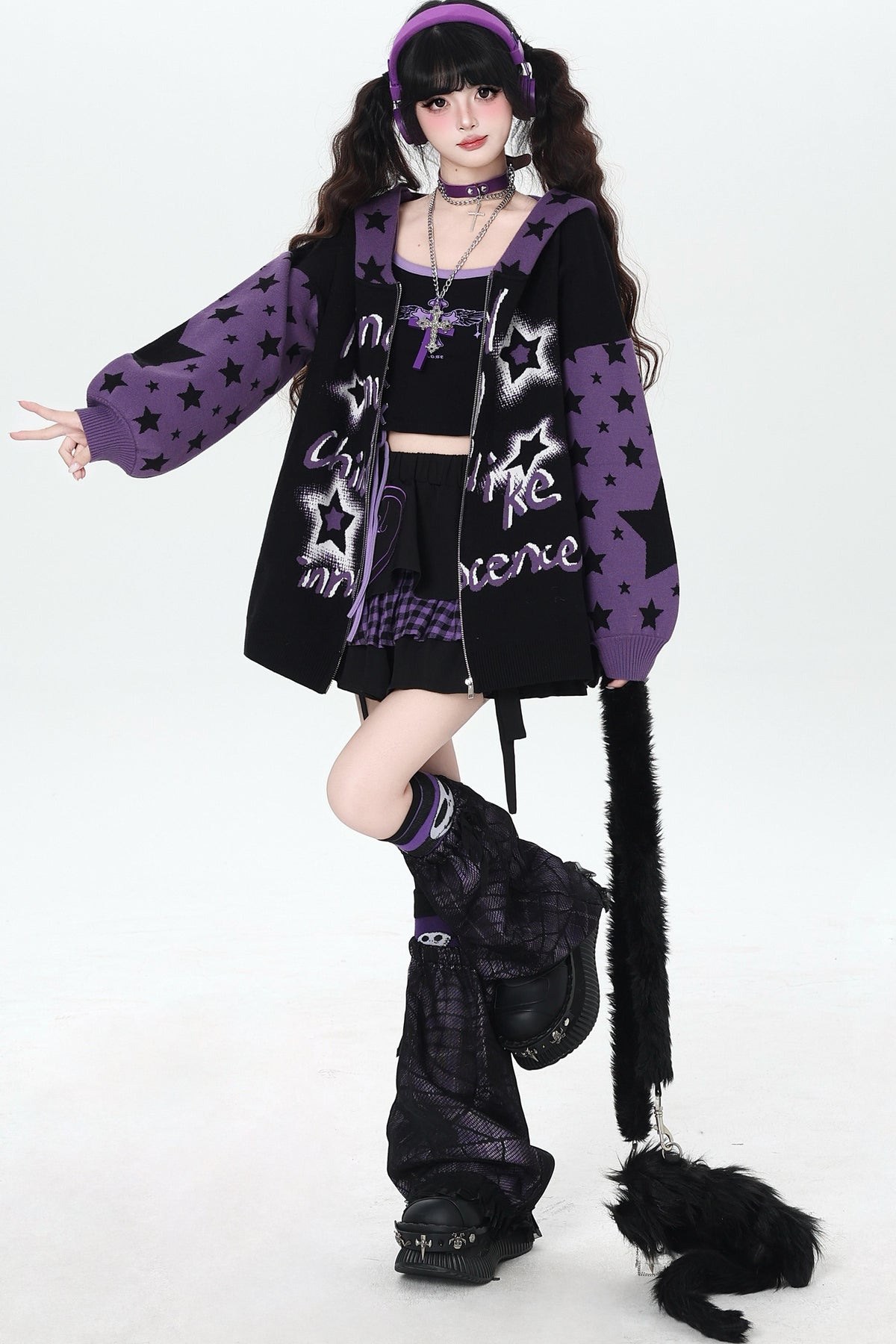 Night Stars Lantern Sleeve Cardigan