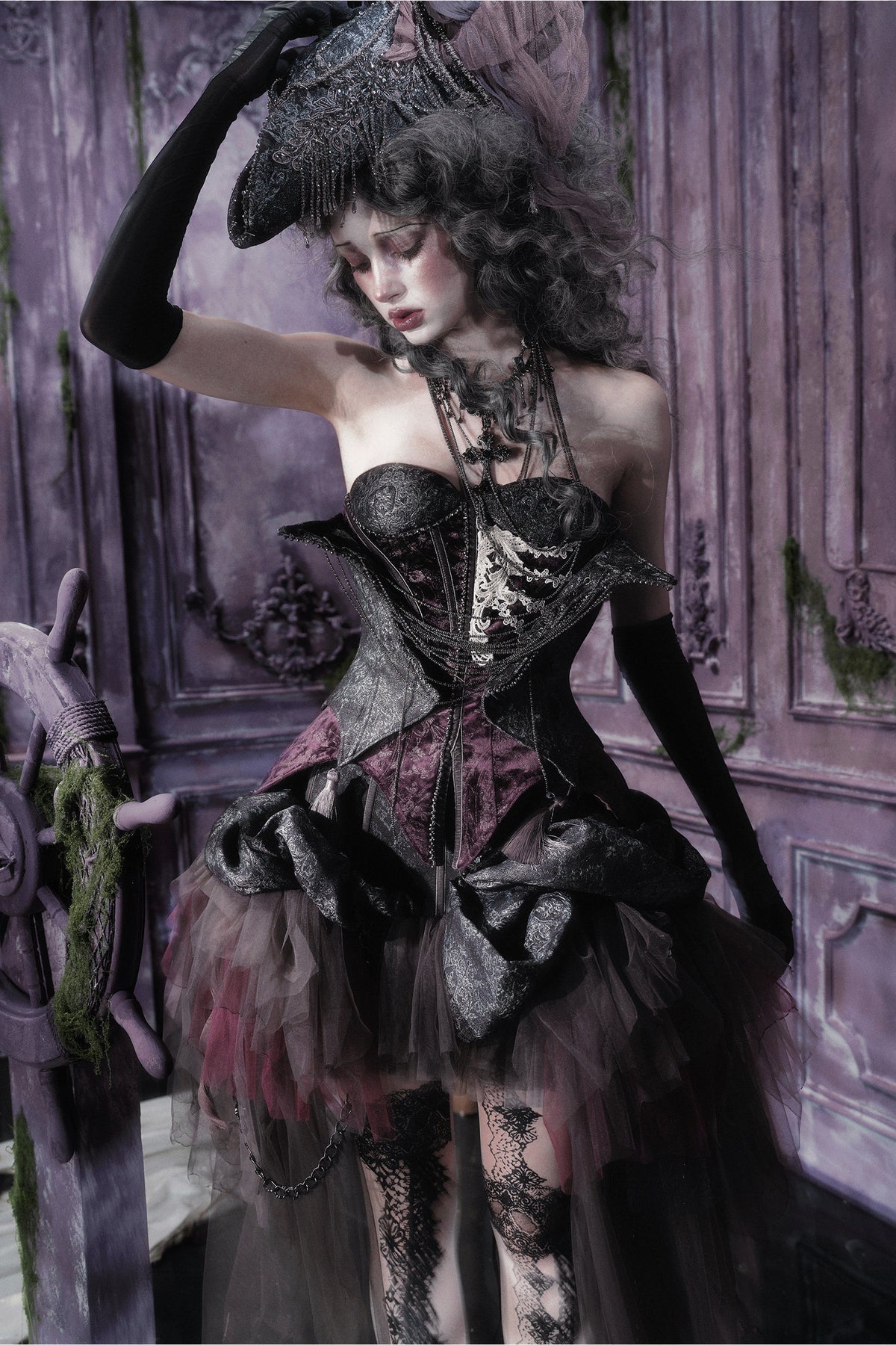 Gothic Purple Corset Dress