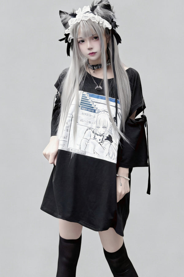 Anime Style Loose Cotton T-shirt