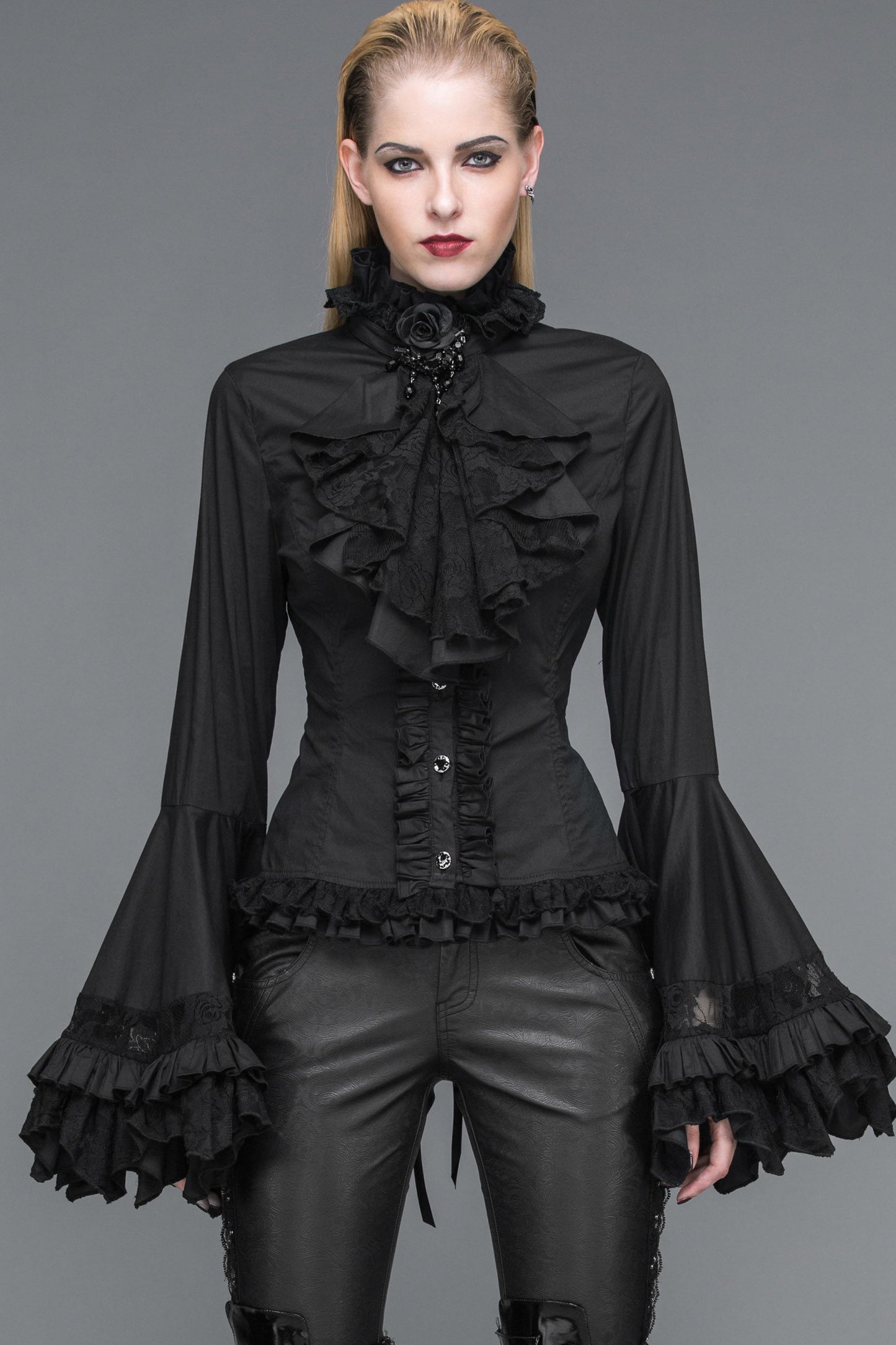 Gothic Flared Princess Sleeve Blouse