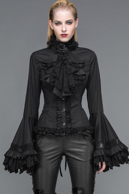 Gothic Flared Princess Sleeve Blouse