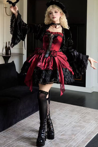 Rose Nebula Velvet Princess Sleeve Gothic Jacket