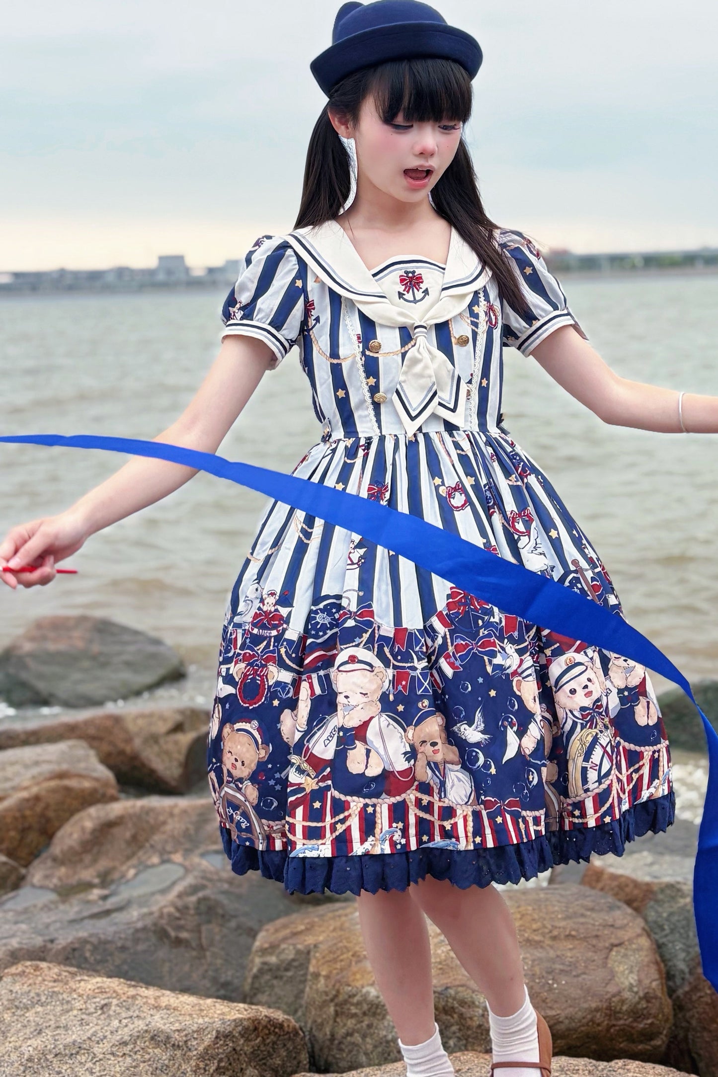 Navy Bear Sailor Collar Lolita Dress