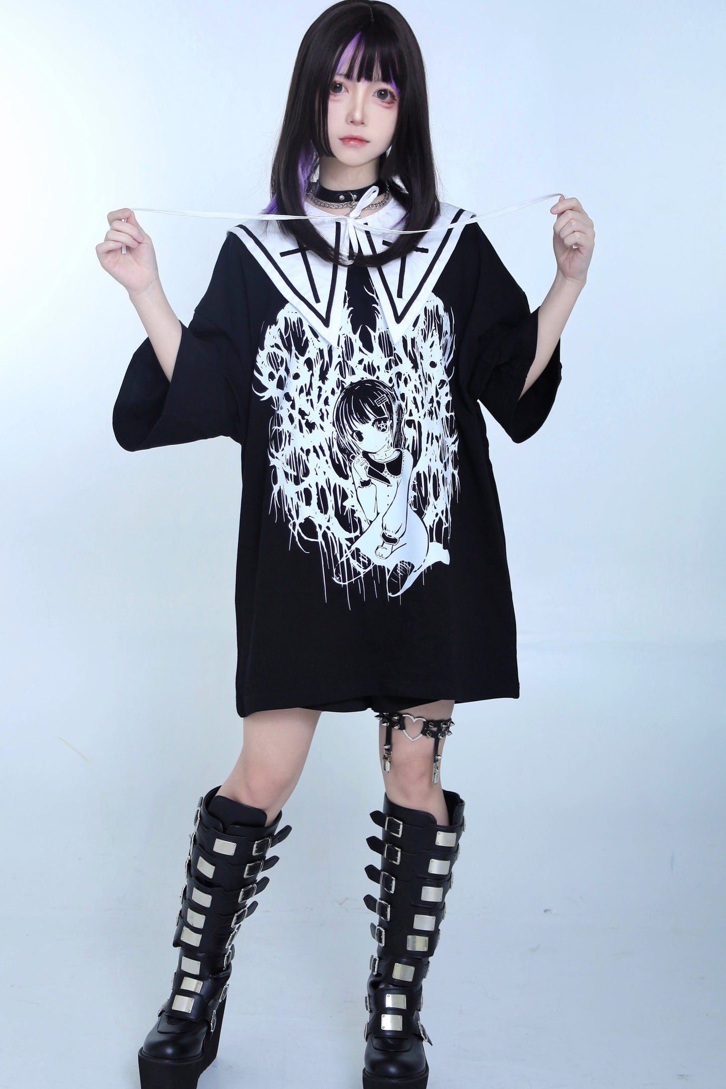 地雷セーラーオーバーTシャツ