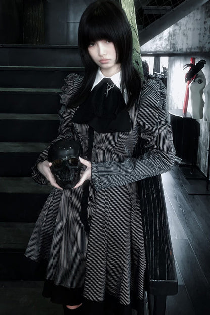 Gothic Lady Striped Dress