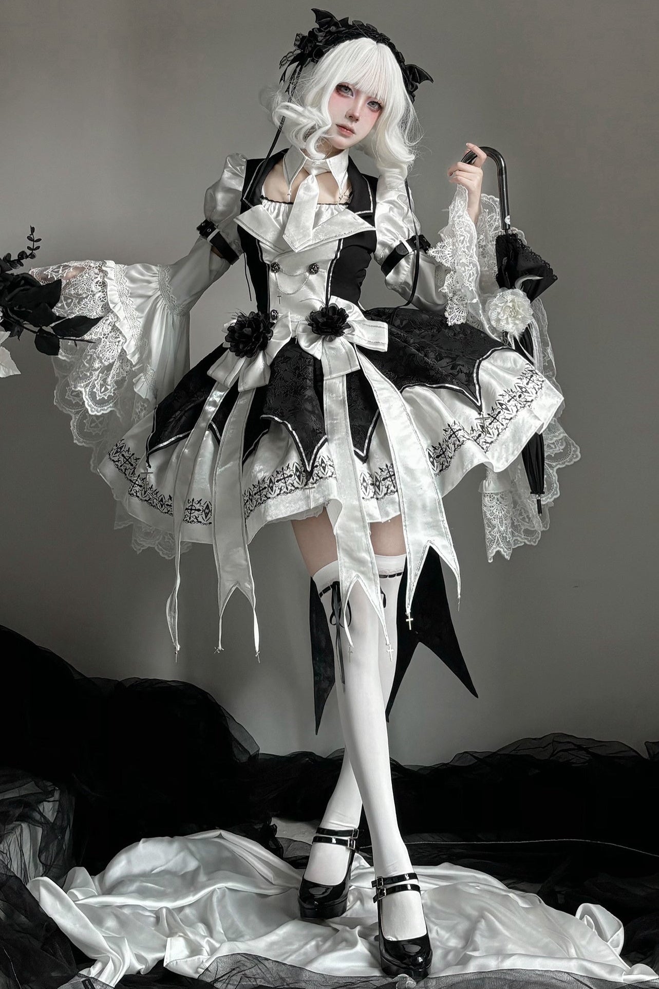 Dark Flame Princess Gothic Lolita Dress+Coat