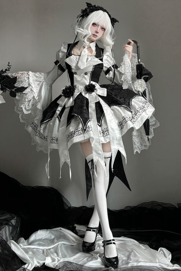 Dark Flame Princess Gothic Lolita Dress+Coat