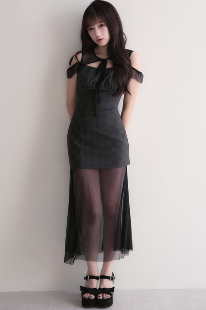 Elegant Sheer Layered Maxi Dress
