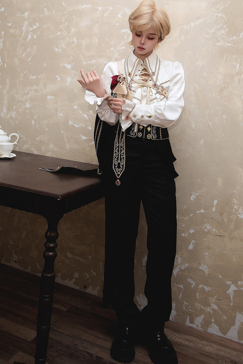 European Court Prince Top Pants Set-Up