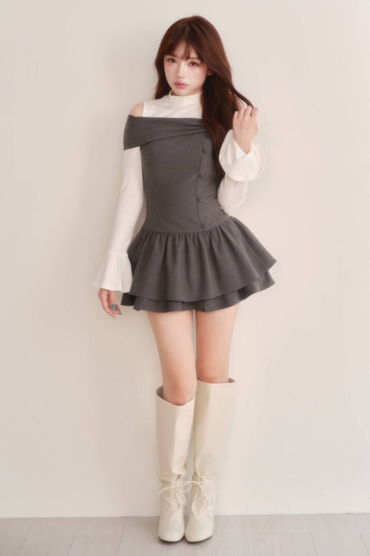 Long Sleeve Knitted Striped Dress