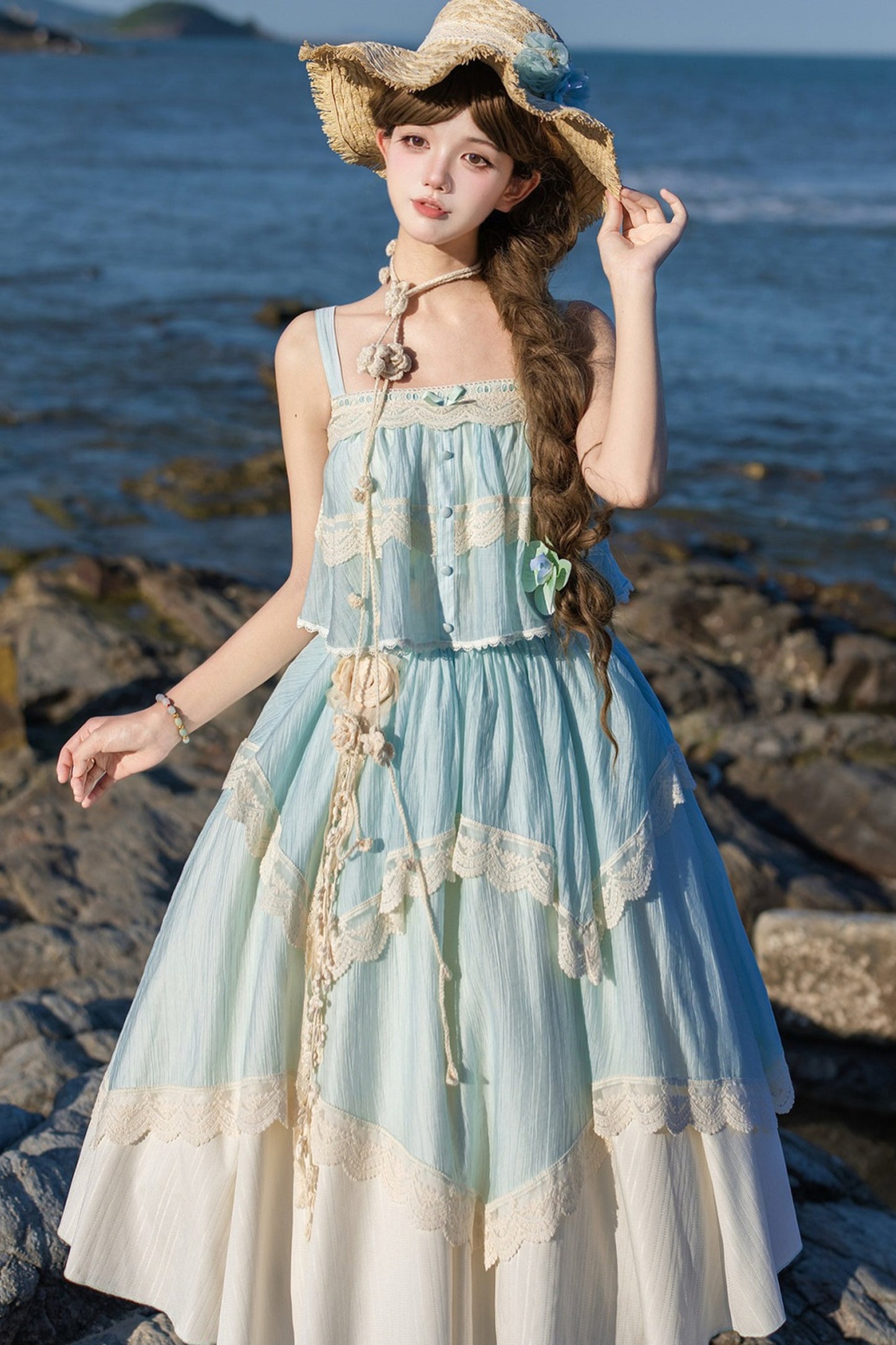 Twin Camisole And Irregular Hem Skirt Set-Up