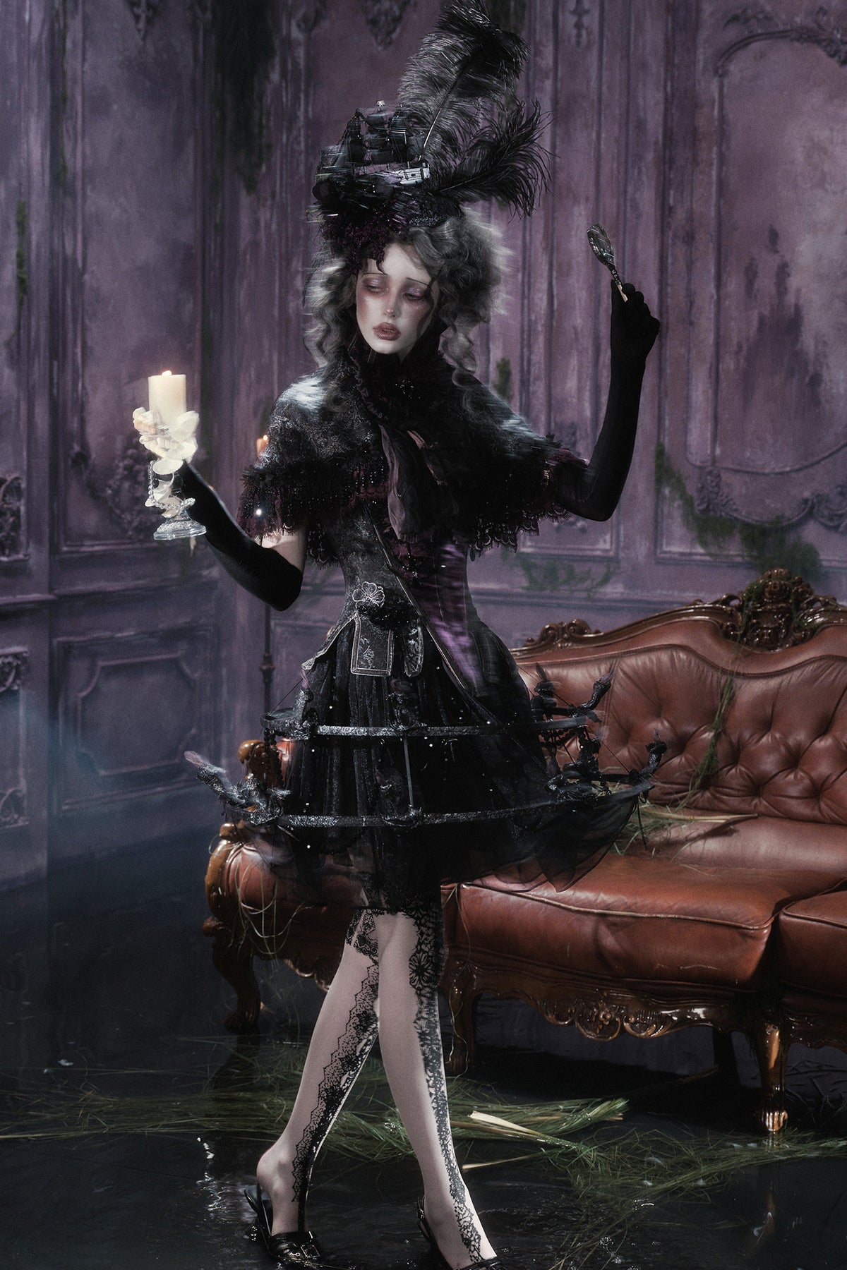 Dunkler viktorianischer Gothic-Umhang