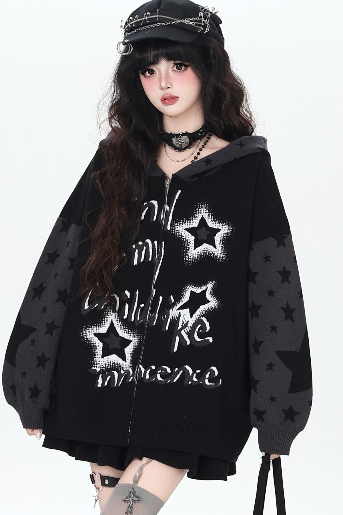 Night Stars Lantern Sleeve Cardigan