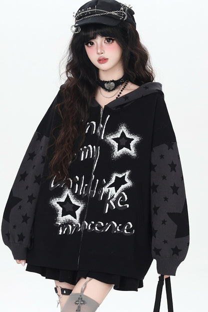 Night Stars Lantern Sleeve Cardigan