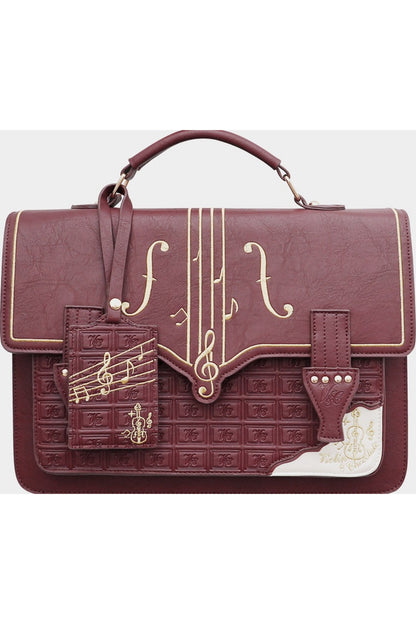 Chocolate Embroidered School Bag