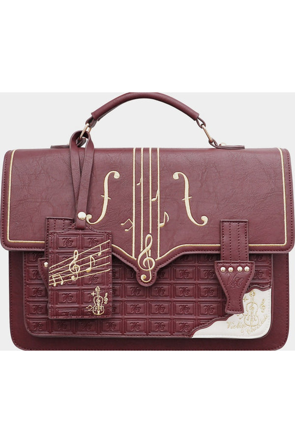 Chocolate Embroidered School Bag