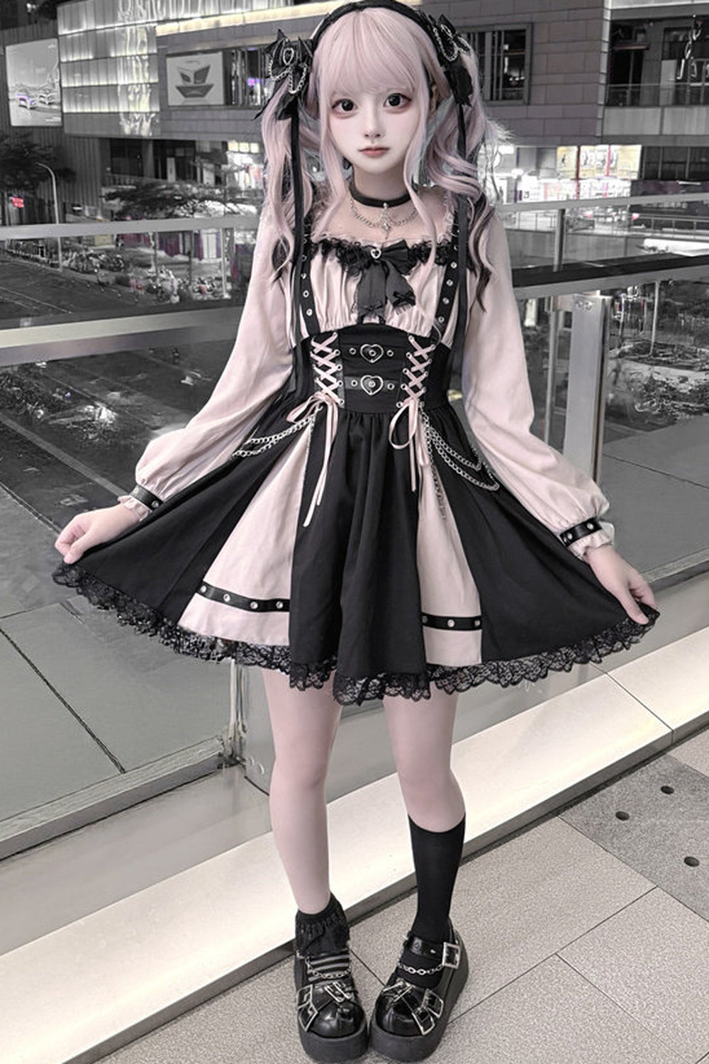 Heart Lock Long Sleeve Dress