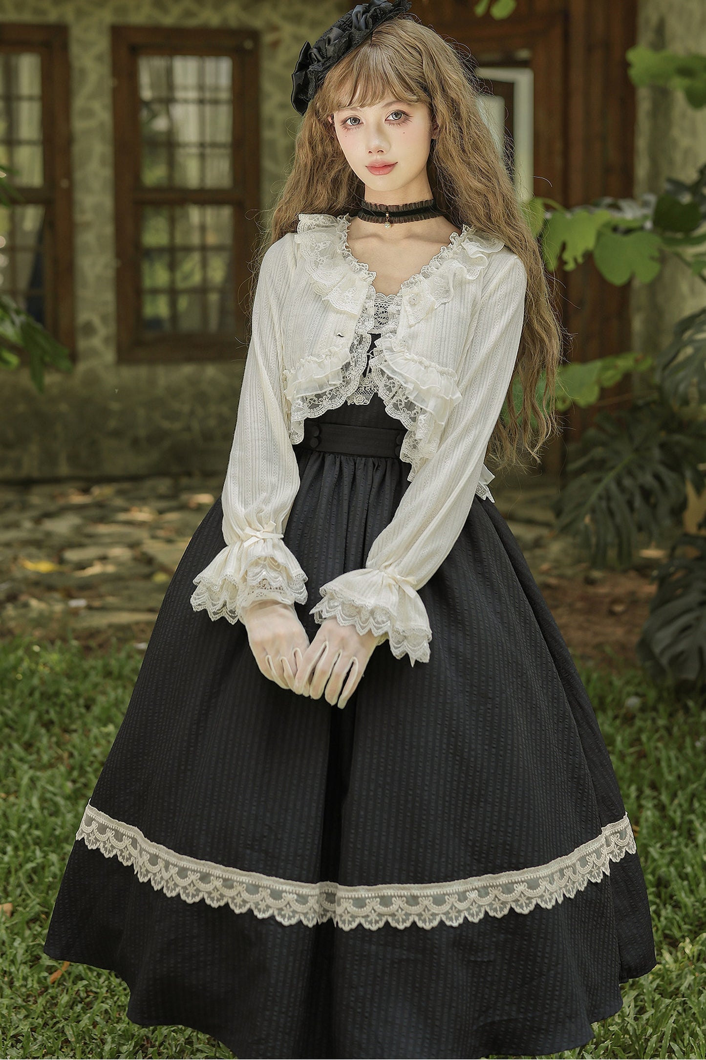 Twin Floral Basket Embroidered JSK Set-Up