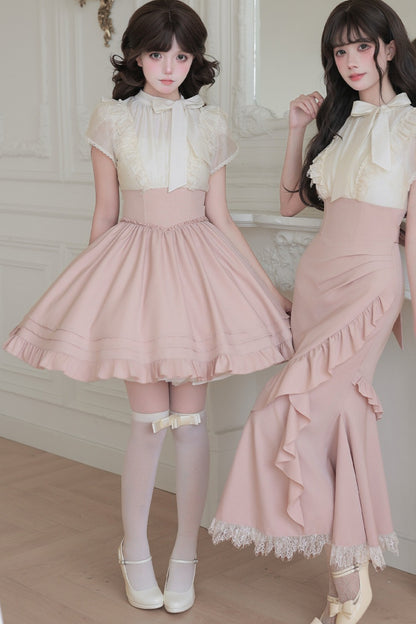 Blush Corset Ruffle Dress