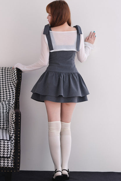 [Producto en preventa] Vestido de rayas con cárdigan