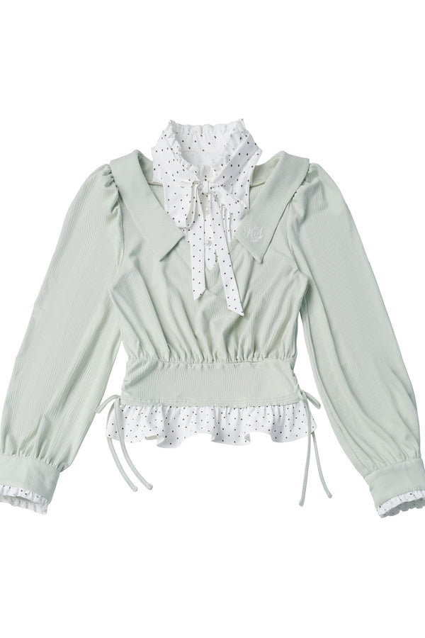 Tea Time Academy Blouse & Lace Pleated Skirt Set
