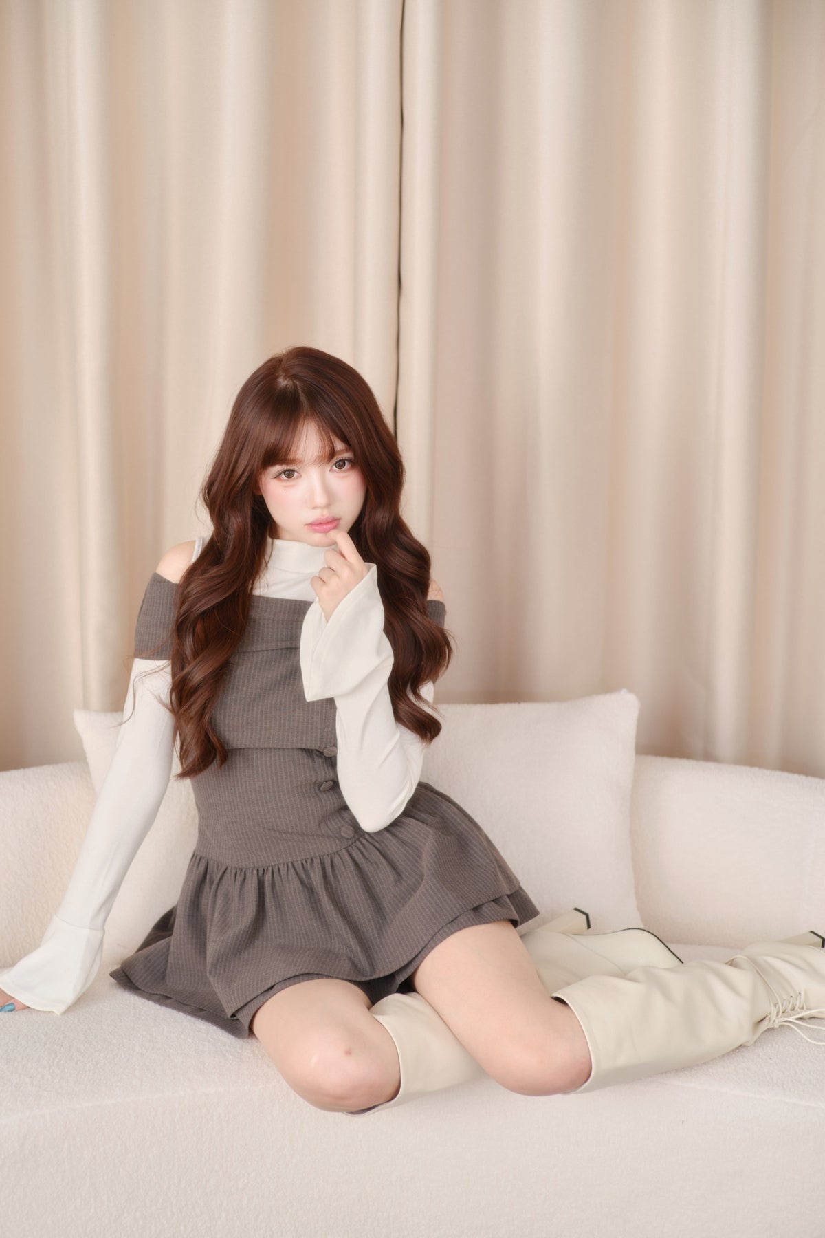 Long Sleeve Knitted Striped Dress