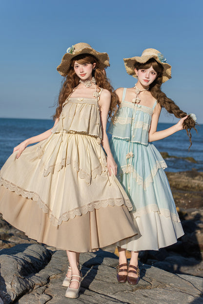 Twin Camisole And Irregular Hem Skirt Set-Up