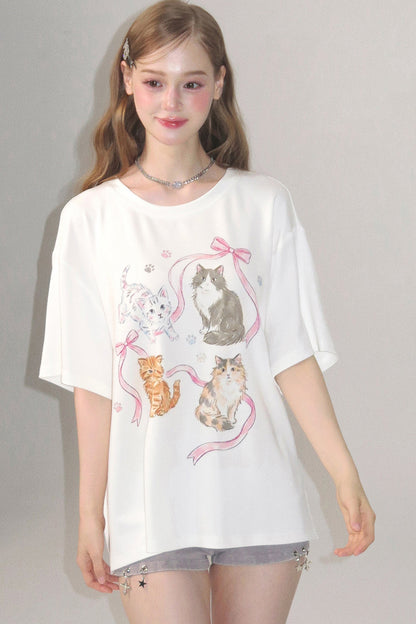 Süßes Katzen-Oversize-T-Shirt