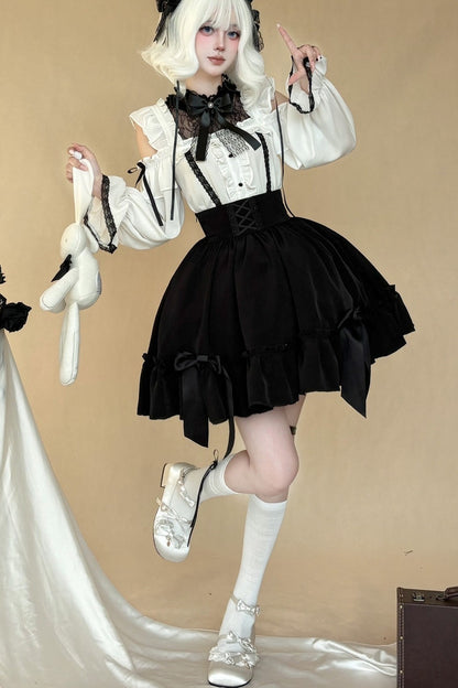 Gothic Lace Shirt + Lace Skirt