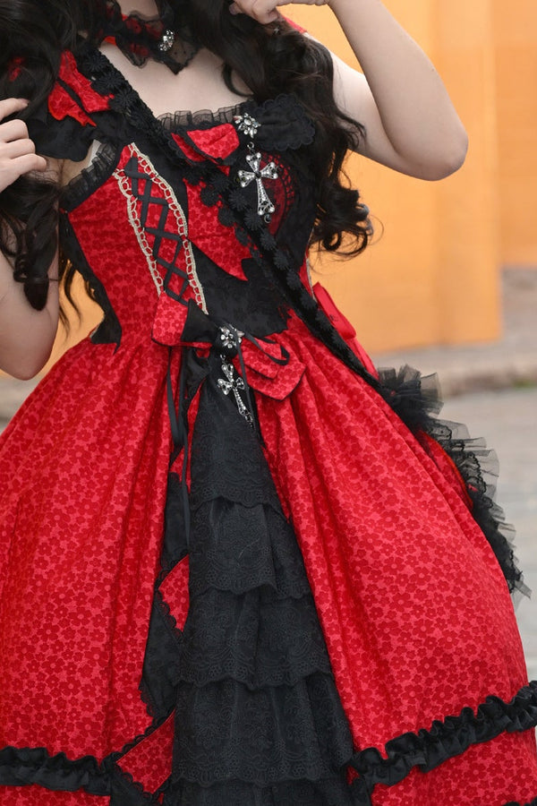 Flipped Ace of Spades Lolita Dress+Accessory