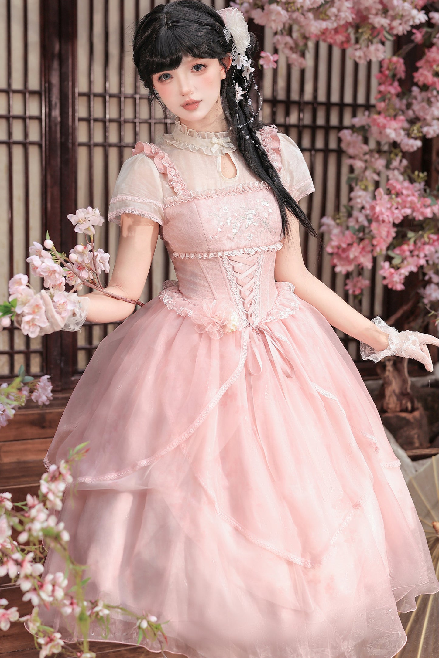 Robe de princesse chinoise romantique + accessoires