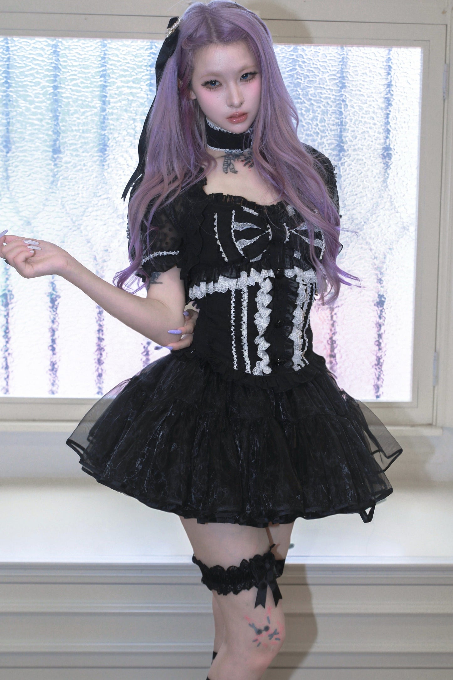 Gothic-Prinzessinnen-Rüschenkleid-Set