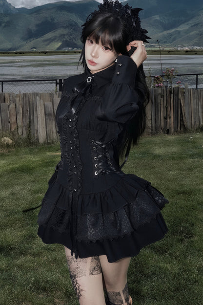 Gothic Patchwork Corset Dress
